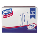 Plastic Cutlery, Heavyweight Knives, White, 100-box