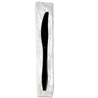Individually Wrapped Knives, Plastic, Black, 1,000-carton