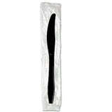Individually Wrapped Knives, Plastic, Black, 1,000-carton