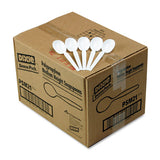 Plastic Cutlery, Mediumweight Soup Spoons, White, 1,000-carton