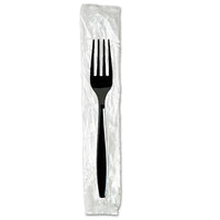 Individually Wrapped Heavyweight Utensils, Teaspoon, Black, 1,000-carton