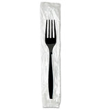 Individually Wrapped Heavyweight Utensils, Teaspoon, Black, 1,000-carton