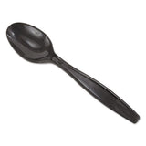 Individually Wrapped Heavyweight Utensils, Teaspoon, Black, 1,000-carton