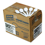 Plastic Cutlery, Heavyweight Soup Spoons, White, 1,000-carton
