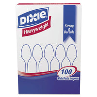 Plastic Cutlery, Heavyweight Teaspoons, White, 1,000-carton