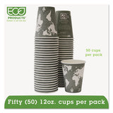 World Art Renewable-compostable Hot Cups, 12 Oz, Gray, 50-pack