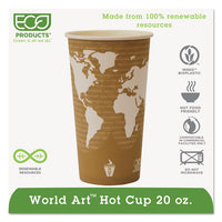 World Art Renewable Compostable Hot Cups, 20 Oz., 50-pk, 20 Pk-ct