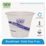 Bluestripe 25% Recycled Content Cold Cups, 9 Oz., Clear-blue, 50-pk, 20 Pk-ct