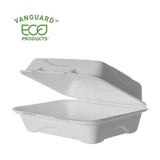 Vanguard Renewable And Compostable Sugarcane Clamshells, 1-compartment, 6 X 6 X 3, White, 500-carton