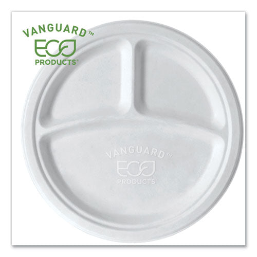 Vanguard Renewable And Compostable Sugarcane Plates, 7" Dia, White, 1,000-carton