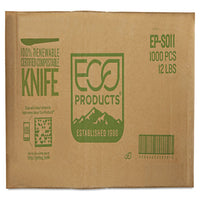 Plantware Compostable Cutlery, Knife, 6", Pearl White, 50-pack, 20 Pack-carton