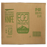 Plantware Compostable Cutlery, Knife, 6", Pearl White, 50-pack, 20 Pack-carton