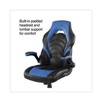 Vortex Bonded Leather Gaming Chair, Supports Up To 301 Lbs, 17.9" To 21.6" Seat Height, Blue-black, Black Base