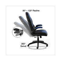 Vortex Bonded Leather Gaming Chair, Supports Up To 301 Lbs, 17.9" To 21.6" Seat Height, Blue-black, Black Base