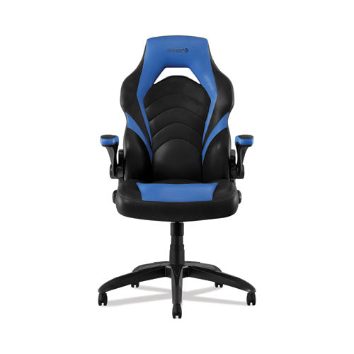 Vortex Bonded Leather Gaming Chair, Supports Up To 301 Lbs, 17.9" To 21.6" Seat Height, Blue-black, Black Base