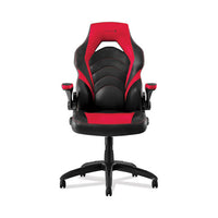 Vortex Bonded Leather Gaming Chair, Supports Up To 301 Lbs, 17.9" To 21.6" Seat Height, Red-black Back, Black Base