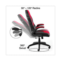 Vortex Bonded Leather Gaming Chair, Supports Up To 301 Lbs, 17.9" To 21.6" Seat Height, Red-black Back, Black Base