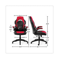 Vortex Bonded Leather Gaming Chair, Supports Up To 301 Lbs, 17.9" To 21.6" Seat Height, Red-black Back, Black Base