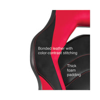 Vortex Bonded Leather Gaming Chair, Supports Up To 301 Lbs, 17.9" To 21.6" Seat Height, Red-black Back, Black Base