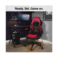 Vortex Bonded Leather Gaming Chair, Supports Up To 301 Lbs, 17.9" To 21.6" Seat Height, Red-black Back, Black Base