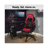 Vortex Bonded Leather Gaming Chair, Supports Up To 301 Lbs, 17.9" To 21.6" Seat Height, Red-black Back, Black Base