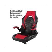Vortex Bonded Leather Gaming Chair, Supports Up To 301 Lbs, 17.9" To 21.6" Seat Height, Red-black Back, Black Base