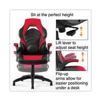 Vortex Bonded Leather Gaming Chair, Supports Up To 301 Lbs, 17.9" To 21.6" Seat Height, Red-black Back, Black Base