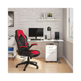 Vortex Bonded Leather Gaming Chair, Supports Up To 301 Lbs, 17.9" To 21.6" Seat Height, Red-black Back, Black Base