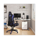 Vartan Bonded Leather Gaming Chair, Supports Up To 275 Lbs, Blue-black Seat, Blue-black Back, Black Base