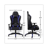 Vartan Bonded Leather Gaming Chair, Supports Up To 275 Lbs, Blue-black Seat, Blue-black Back, Black Base