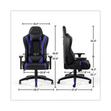 Vartan Bonded Leather Gaming Chair, Supports Up To 275 Lbs, Blue-black Seat, Blue-black Back, Black Base