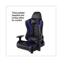 Vartan Bonded Leather Gaming Chair, Supports Up To 275 Lbs, Blue-black Seat, Blue-black Back, Black Base