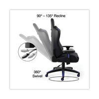 Vartan Bonded Leather Gaming Chair, Supports Up To 275 Lbs, Blue-black Seat, Blue-black Back, Black Base