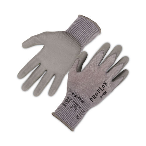 Proflex 7024 Ansi A2 Pu Coated Cr Gloves, Gray, Large, Pair, Ships In 1-3 Business Days