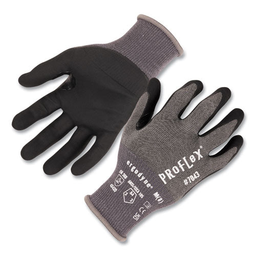 Proflex 7043 Ansi A4 Nitrile Coated Cr Gloves, Gray, Medium, 12 Pairs, Ships In 1-3 Business Days