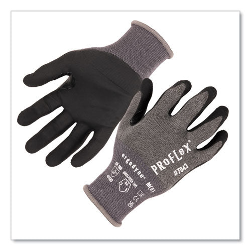 Proflex 7043 Ansi A4 Nitrile Coated Cr Gloves, Gray, Large, 12 Pairs, Ships In 1-3 Business Days