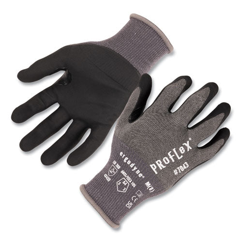 Proflex 7043 Ansi A4 Nitrile Coated Cr Gloves, Gray, 2x-large, 12 Pairs, Ships In 1-3 Business Days
