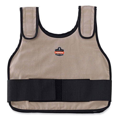 Chill-its 6230 Standard Phase Change Cooling Vest With Packs, Cotton, Small/medium, Khaki, Ships In 1-3 Business Days