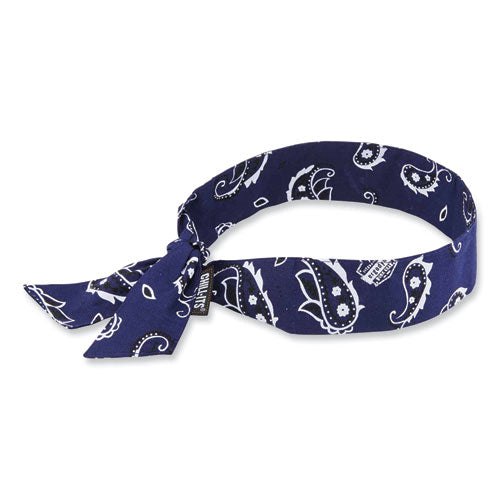 Chill-its 6700 Cooling Bandana Polymer Tie Headband, One Size Fits Most, Navy Western, Ships In 1-3 Business Days