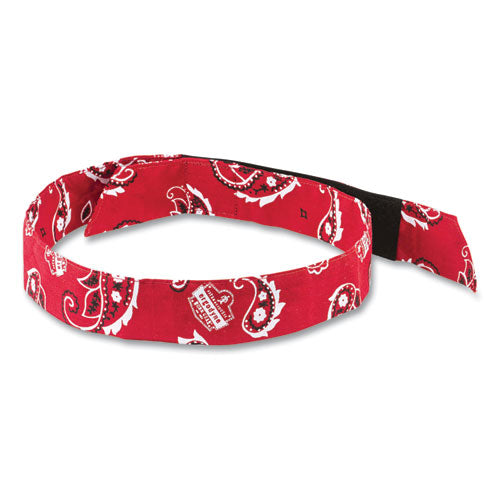 Chill-its 6705 Cooling Embedded Polymers Hook And Loop Bandana Headband, One Size, Red Western, Ships In 1-3 Business Days