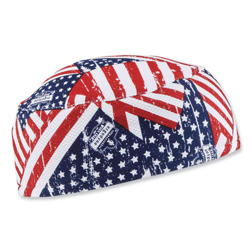 Chill-its 6630 High-performance Terry Cloth Skull Cap, Polyester, One Size, Stars And Stripes, Ships In 1-3 Business Days