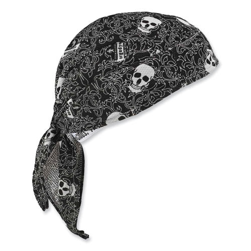 Chill-its 6615 High-performance Bandana Doo Rag With Terry Cloth Sweatband, One Size, Skulls, Ships In 1-3 Business Days