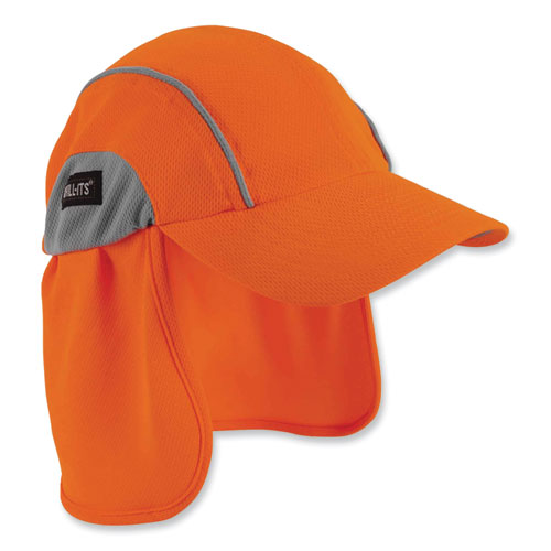 Chill-its 6650 High-performance Hat Plus Neck Shade, Polyester, One Size Fits Most, Orange, Ships In 1-3 Business Days