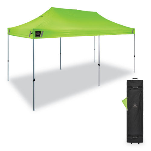 Shax 6015 Heavy-duty Pop-up Tent, Single Skin, 10 Ft X 20 Ft, Polyester/steel, Lime, Ships In 1-3 Business Days