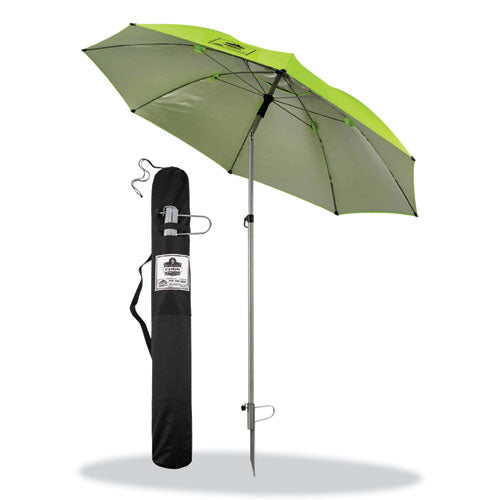 Shax 6100 Lightweight Work Umbrella, 90" Span, 92.4" Long, Lime Canopy, Ships In 1-3 Business Days