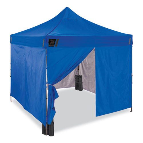 Shax 6053 Enclosed Pop-up Tent Kit, Single Skin, 10 Ft X 10 Ft, Polyester/steel, Blue, Ships In 1-3 Business Days
