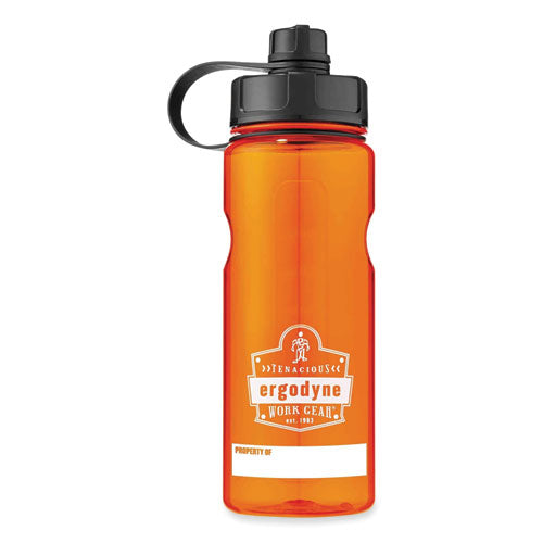 Chill-its 5151 Plastic Wide Mouth Water Bottle, 34 Oz, Orange, Ships In 1-3 Business Days