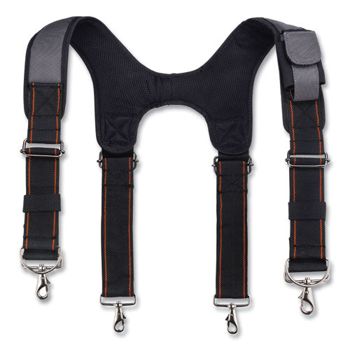 Arsenal 5560 Padded Tool Belt Suspenders, 36" To 48" Waist, 3" Wide, Polyester, Gray, Ships In 1-3 Business Days