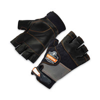Proflex 901 Half-finger Leather Impact Gloves, Black, Medium, Pair, Ships In 1-3 Business Days