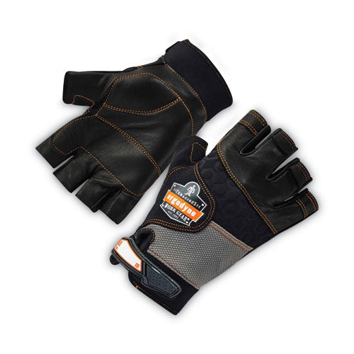 Proflex 901 Half-finger Leather Impact Gloves, Black, X-large, Pair, Ships In 1-3 Business Days